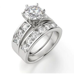 Stunning lab grown diamond wedding set
